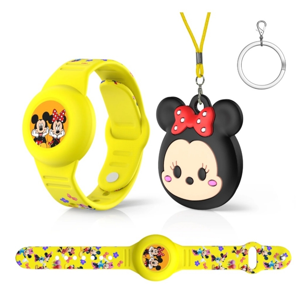Yellow Children's Airtag Bracelet Necklace‎ 2 pkwaterproof tracking